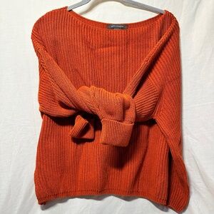 French Connection GUC Cropped Oversized Orange Sweater Size S - Beautiful Fall